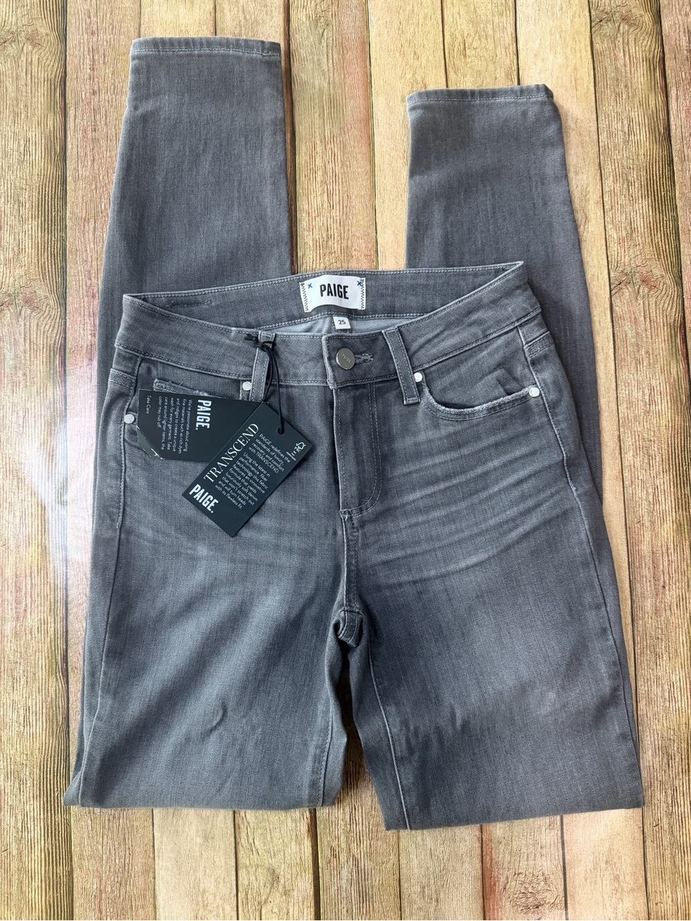 PAIGE Charcoal High-Rise Skinny Jeans